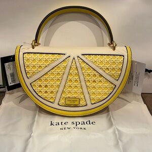 Kate Spade Lemon Drop Wicker 3 D Crossbody Bag